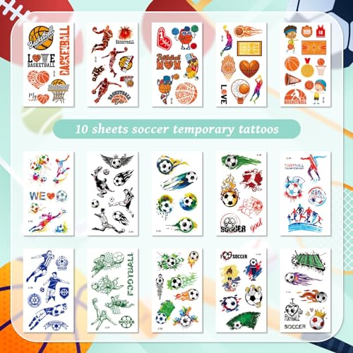 Kids Temporary Tattoos 50 Sheets - 300+ Styles Sports & Transportation