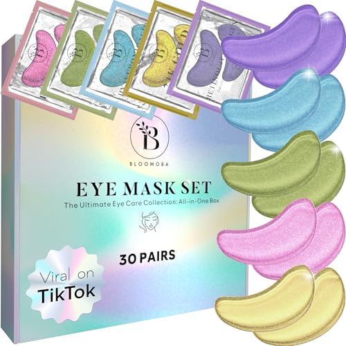 BLOOMORA Under Eye Patches Variety Pack (30 Pairs)