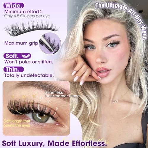 Wispy Fluffy Lash Clusters 8–14mm Natural CC Curl by Yawamica