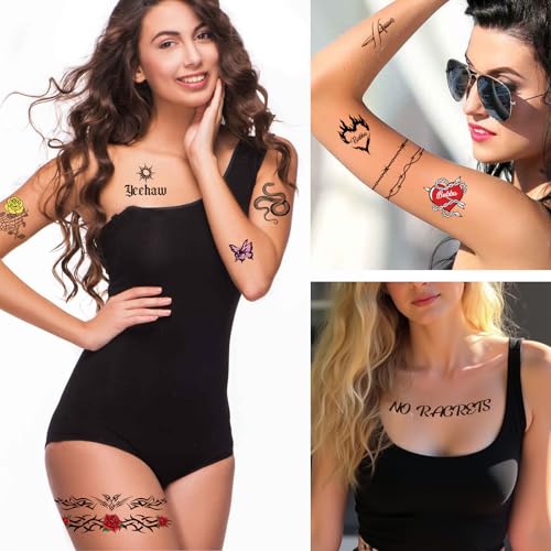 Barbed Wire Temporary Tattoos - 4 Sheets Waterproof Fake Tattoos