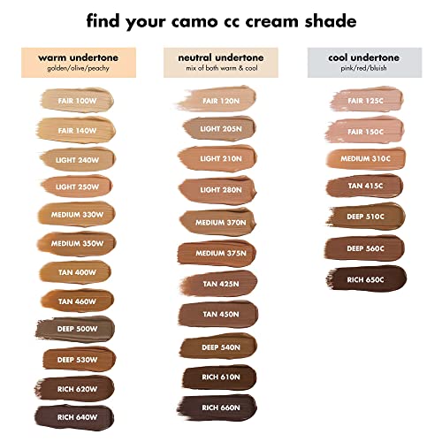 e.l.f. Camo CC Cream, SPF 30 Color-Correcting Medium-To-Full Coverage Face Foundation, Delivers An Airbrushed Finish, Vegan & Cruelty-Free, Tan 400 W