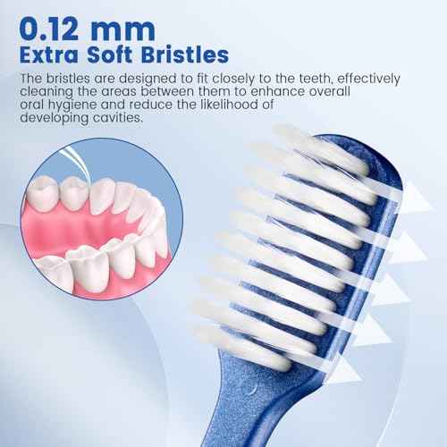 Fregum 8811W Extra Soft Toothbrushes for Adults, Periodontist Design Tapered Bristles for Sensitive Teeth and Receding Gums, 6 Count