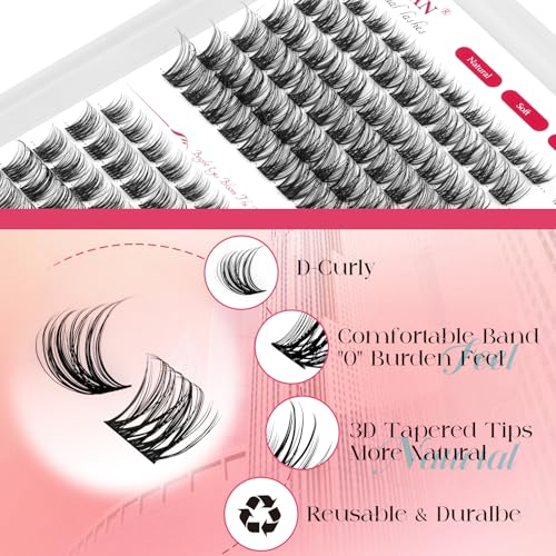 FADVAN Wispy D-Curl Cluster Lashes 10-16mm 132pc DIY Set