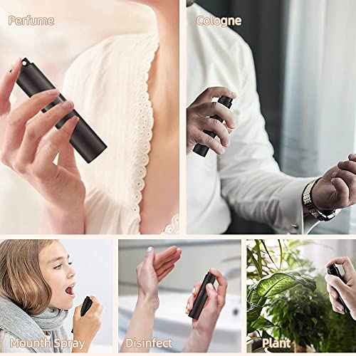 Lisapack 8ML Atomizer Perfume Spray Bottle for Travel (3 PCS) Empty Cologne Dispenser, Portable Sprayer (Black, Silver, Brown)