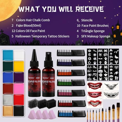Halloween SFX Makeup Kit with Fake Blood & Face Paint