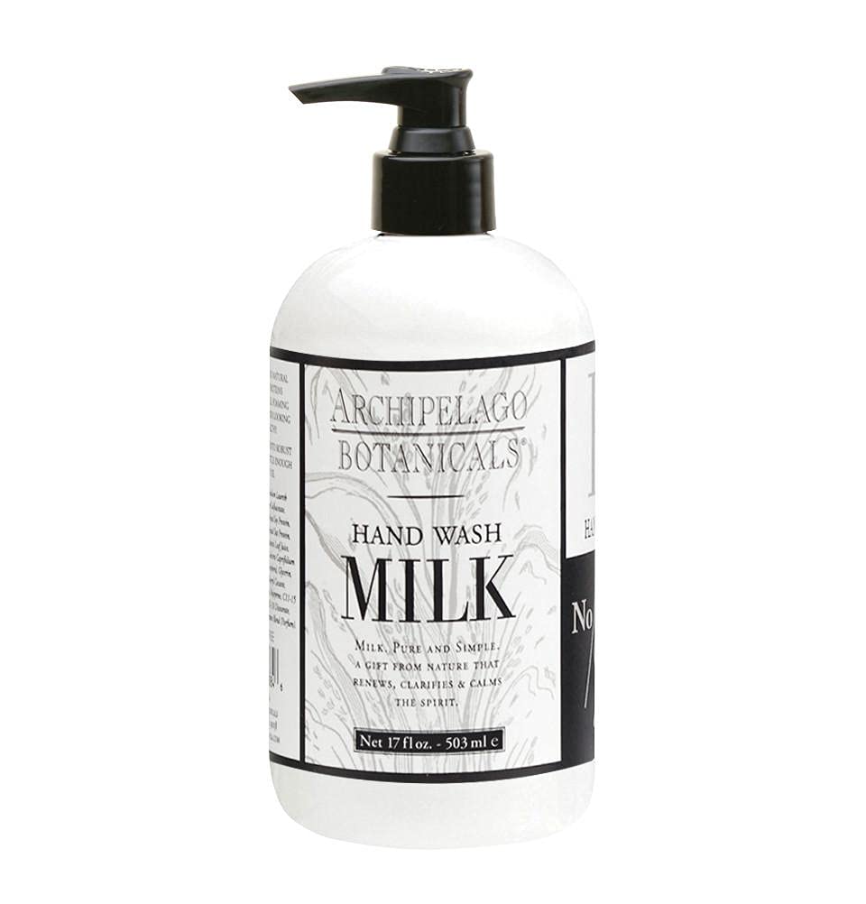 Archipelago Botanicals Hand Wash Milk Liquid Hand Soap, Moisturizing Daily Hand Wash with Soap Pump, Kitchen or Bathroom Hand Soap, 17.0 Fl. Oz.