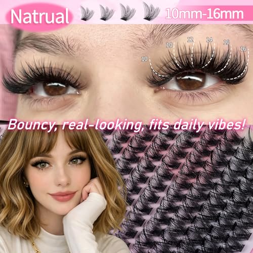 Lash Clusters Kit - Wispy Fluffy False Eyelashes C Curl with Bond&Seal