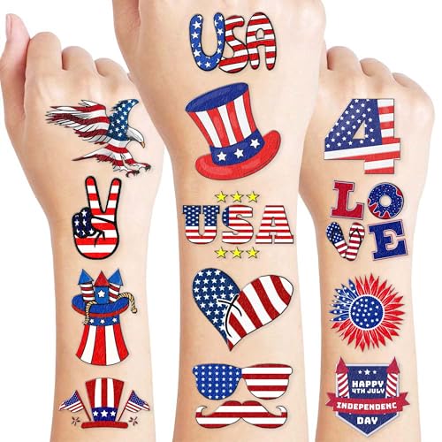 96pc Temporary Patriotic Tattoos – 4th of July Party Favors