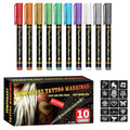 Temporary Tattoo Markers Set with 15 Stencils