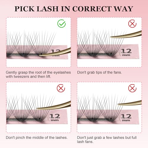 12D Volume Lash Extensions 0.05mm D Curl 8-15mm Mix