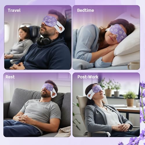 50 Pack Heated Steam Eye Masks - Lavender Self-Heating Relief