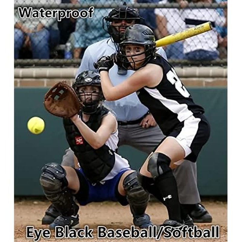 Go Ho 3PCS Eye Black Face Paint Stick for Sports,Waterproof Eye Black Baseball/Softball/Football Accessories ,Easy to Color and Remove,Safe Facepaint&Lip Smacking Stick for Halloween Makeup