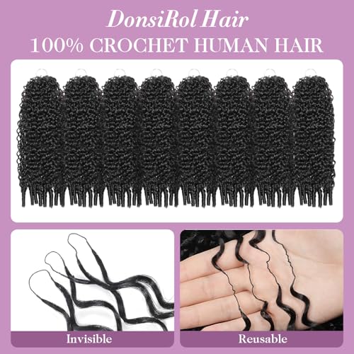 Burmese Curly Human Hair Crochet Extensions - 22 Inch, 50g