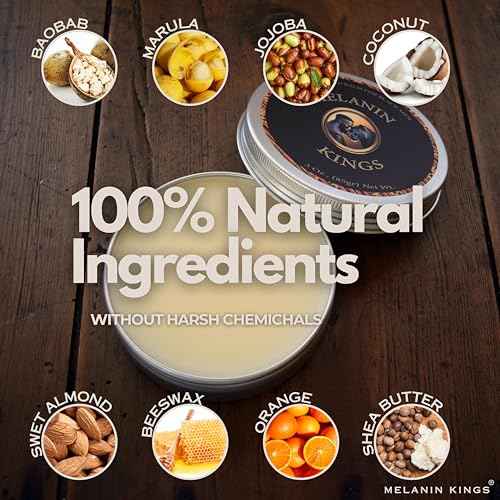 Melanin Kings Beard Balm for Black Men | 3 oz | Ancient African Ingredients | Specialized formula for black men s Kenyan Sandalwood Scent