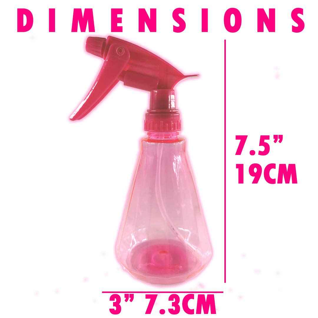 EZPRO USA Empty Spray Bottles 12oz PET Plastic for Hair, Multi Purpose Colored, Dog Grooming, Cat Training, Water Mister Sprayer, Clear Small, Pack of 4