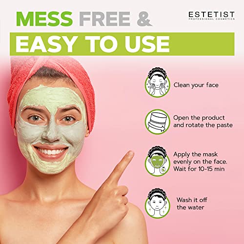 Green Tea Avocado Charcoal Clay Mask Stick Set Purifying Face Mask Replenishing Moisture Deep Pore Cleanser Blackhead Remover Anti-Acne Treatment Skin Care All Skin Types Gift for Women Pack of 3