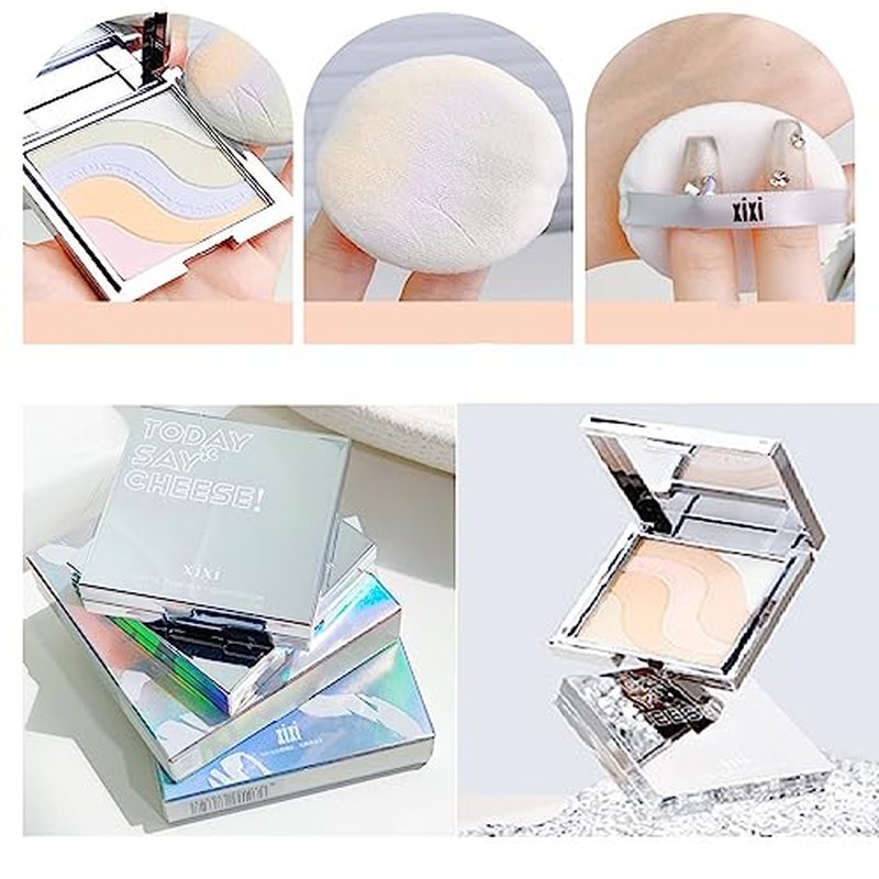 5 Color Pressed Setting Powder,Multi-Colored Pressed Finishing Powder, 5-in-1 Matte Setting Powder Face Makeup, Color Correcting For Even Tone,Reduce Shine, Brighten