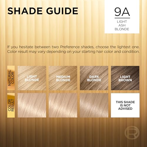 L'Oreal Paris Superior Preference Light Ash Blonde Hair Dye Kit 9A - Fade-Defying Permanent Color