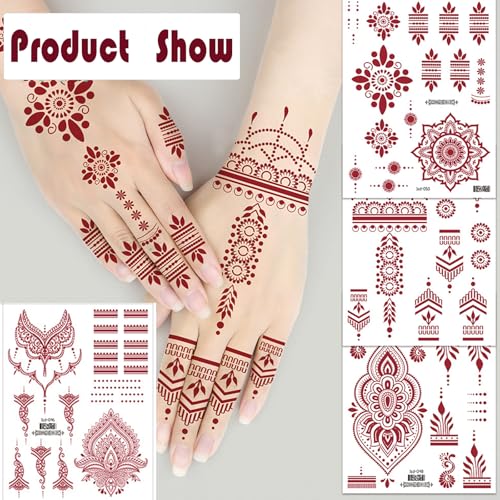 Henna Temporary Tattoo Stickers 12 Sheets Indian Mandala