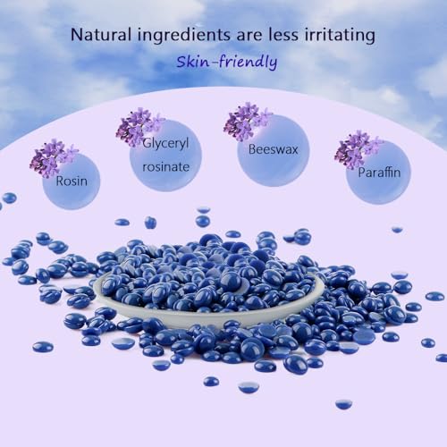 TooGet Hair Removal Wax, Lavender Flavor Wax Beads for Sensitive Skin, Suitable for Face, Eyebrow, Leg, Coarse Body Hair Specific - 14OZ