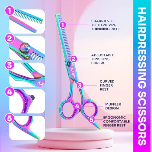 6.7" Professional Hair Cutting Scissors Kit, Stainless Steel Barber Shears