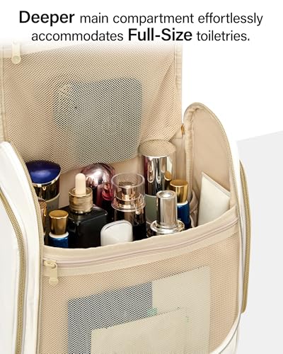 Hanke Hanging Toiletry Bag, Water-Resistant Organizer with 360° Hook