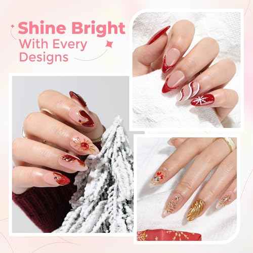 UNA GELLA 3D Gel Nail Art, 2Pcs 15g Clear No Wipe Sculpting Gel Polish for Nail Tips, Drawing, Molding, Chrome Powder, Carving & Decoration, Rhinestones, Charms and Gems, DIY Christmas Art Designs