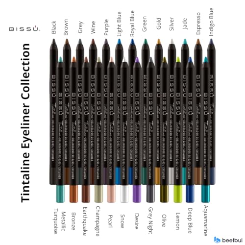 Biss? Tintaline Eyeliner - 25 Vivid Colors, High-Coverage, Long-Lasting & Smudge-Proof (Grey Night)