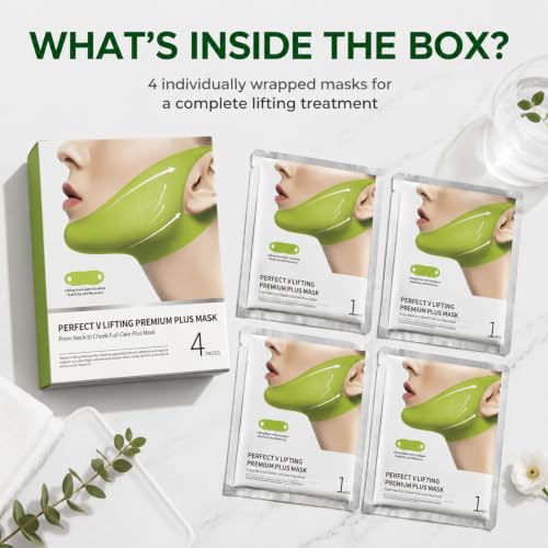 V Lifting Chin Mask with Collagen & Cactus Extract (4 Pack)