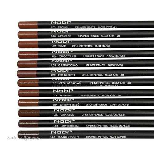 Nabi Lip Liner Pencil Set 12 Brown Shades
