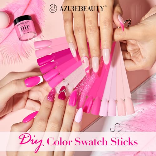 AZUREBEAUTY Dip Powder Nail Starter Kit - 8 Pink Colors with Matte & Top Coat