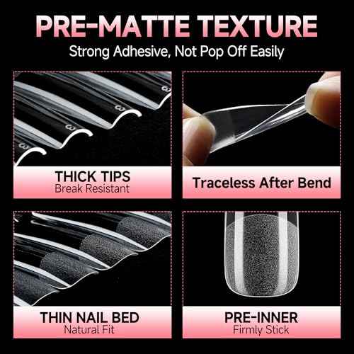 UNA GELLA Long Square Gel Nail Tips XXL: Pre shaped Full Cover Gel Tapered Square Straight Nail Tips 120PCS for Fake False Nails Extensions 12 Sizes DIY Press On Nails No Need File
