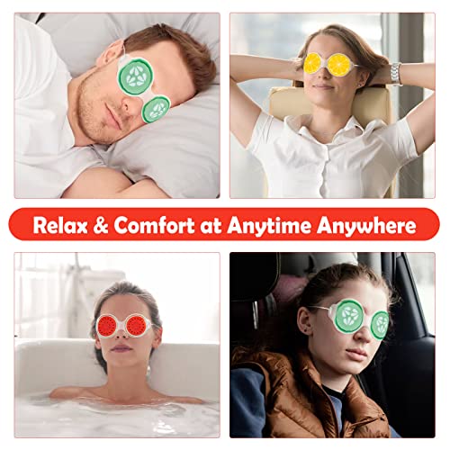 Gel Eye Mask for Dark Circles and Puffiness,Cold/Hot Packs Reusable Cute Cooling Ice Eye Masks,Relief Migraine Eyes Swollen,Soft & Non Toxic Suitable for Kids,Woman and Man(3 Pack)