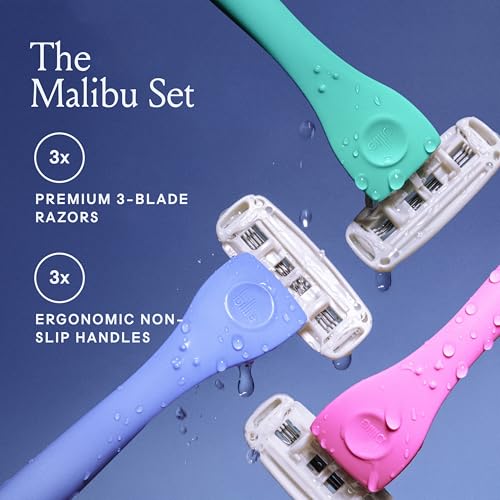 3-Blade Disposable Razors for Women - Malibu Set, 3 ct