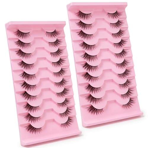 Sibba Half Eyelashes 20 Pairs - Natural Wispy Cat Eye Lashes