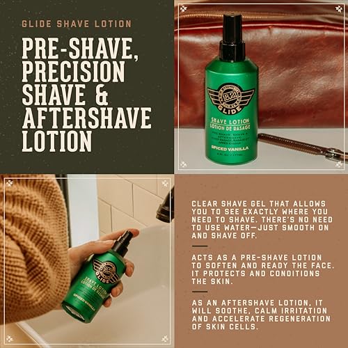 18.21 Man Made Clear Shaving Gel Cream for Men, Spiced Vanilla, 6 fl. oz., Non-Lathering Facial Shaving Glide for A Precise, Smooth Shave - Moisturizing, Soothing Gels for Any Skin Type or Razor, 6 Fl Oz (Pack of 1)