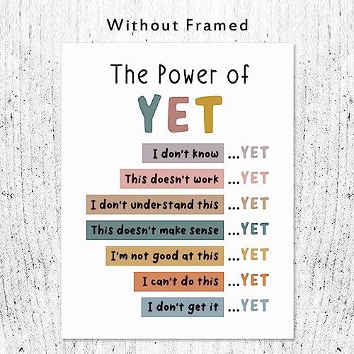 The Power of Yet Print Therapy Office Decor Poster Kids Room Wall Decor Boho Classroom Growth Mindset Mental Health Poster Classroom Decor School Counselor Power of Now Unframed (11x14 inches)