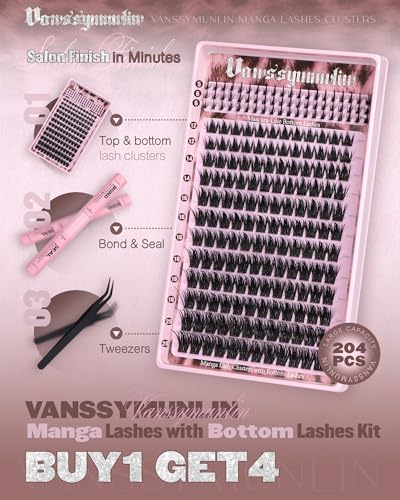 Manga Lash Clusters Kit with Bottom Lashes - 204pc
