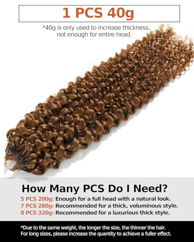 BEEOS Kinky Curly Crochet Hair 16" Human Hair #30 Auburn