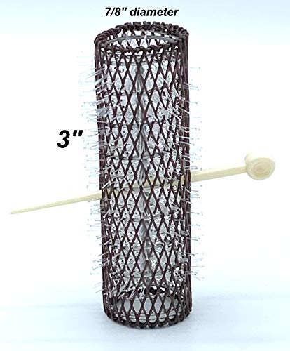 Vintage Style Hair Rollers & Pins Set - 12 Mesh Brush Rollers