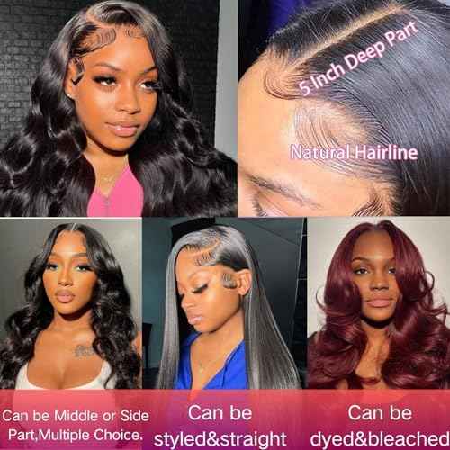 HD Lace Closure Body Wave Hair Closure - 5x5 Lace Frontal, 12A Virgin Remy Human Hair, Pre Plucked, 20 Inch Natural Black
