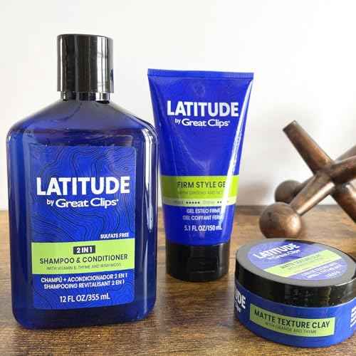 GREAT CLIPS LATITUDE Natural Style Cream | Hair Gel for Men | Low Hold + Low Shine | 5.1oz