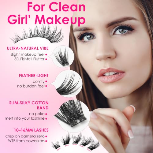 Wispy Eyelash Clusters Kit - 300pcs C Curl DIY Lash Extensions