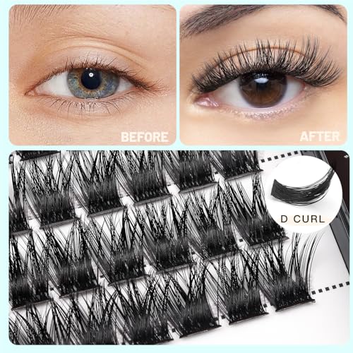 Hannahool D Curl Cluster Lashes Mixed Sizes 8-14mm