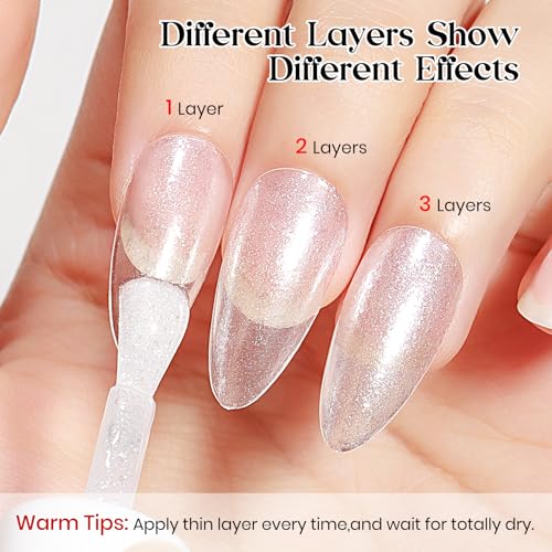 MIZHSE Glitter Nail Polish - Quick Dry Translucent Shimmer 15ml