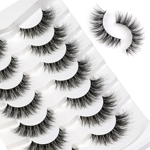 3D Faux Mink Lashes 15mm C Curl - 7 Pairs Reusable False Eyelashes