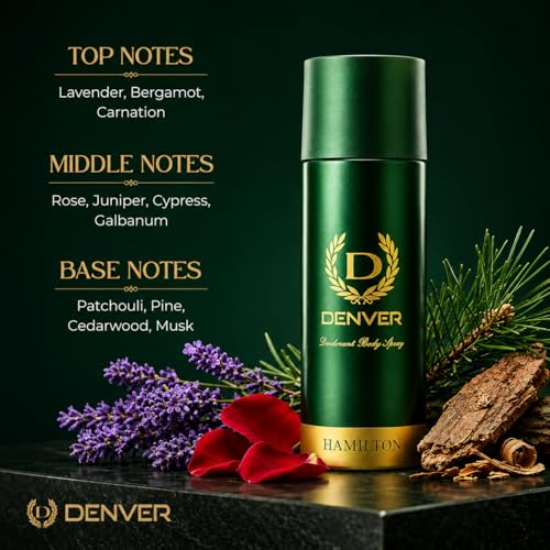 Denver Hamilton Deodorant Body Spray for Men, 5oz (Pack of 3)