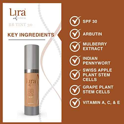 Lira Clinical BB - SPF 30 Tinted BB Cream with PSC & Vitamins - Full coverage - 0.7 fl oz. (BB Tint 30)