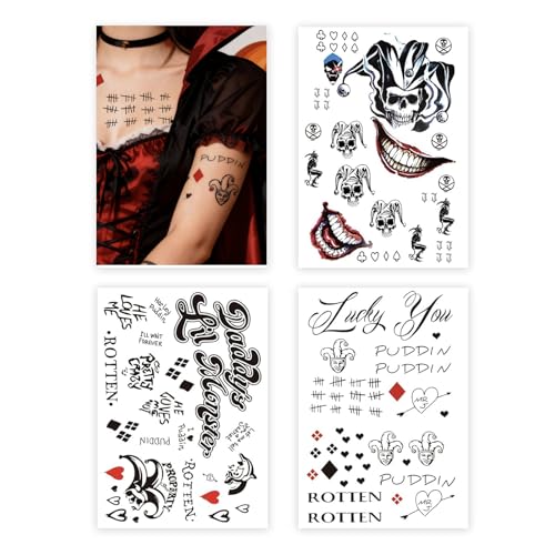 Large Temporary Tattoo Sheets - Halloween Costume Designs