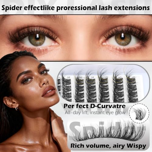 Spider Breeze 5D Lash Clusters Kit - 10-16MM D Curly Wispy Lashes